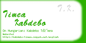 timea kabdebo business card